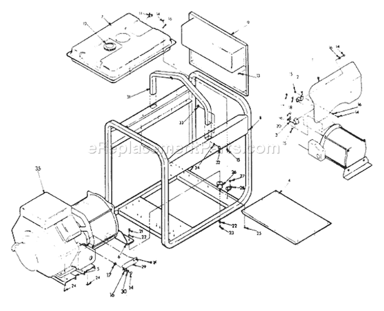 Page B Diagram and Parts List for 9162-2  Briggs and Stratton Generator